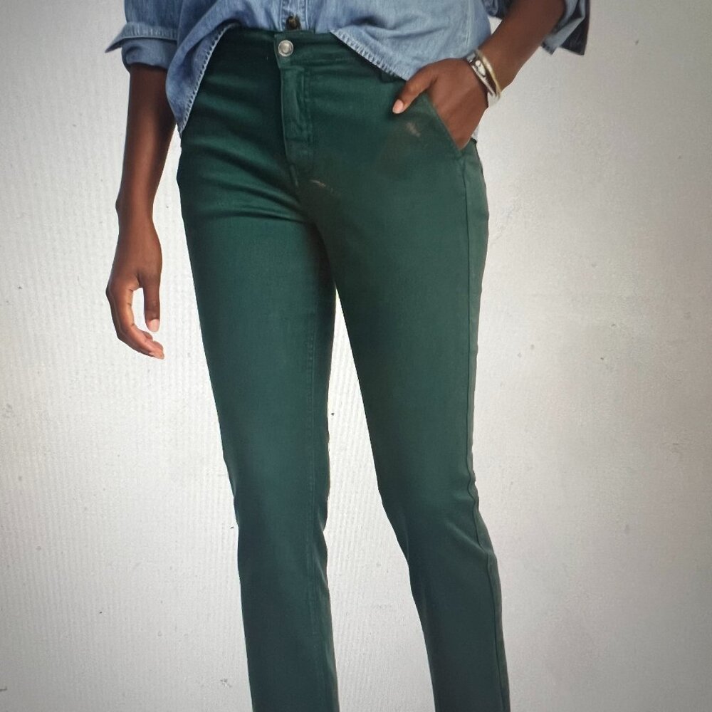 Studio Blue Mason Slim Straight Leg Pant Size 8 Dark Green
